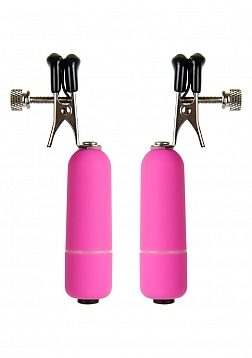 Vibrating Nipple Clamps - Pink