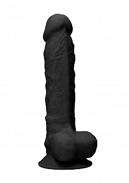 Silicone Dildo With Balls - Black - 22,8 cm