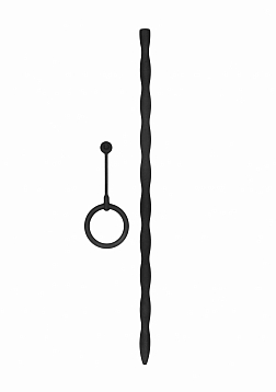 Silicone Plug & Cock Ring Set - Urethral Sounding - Black